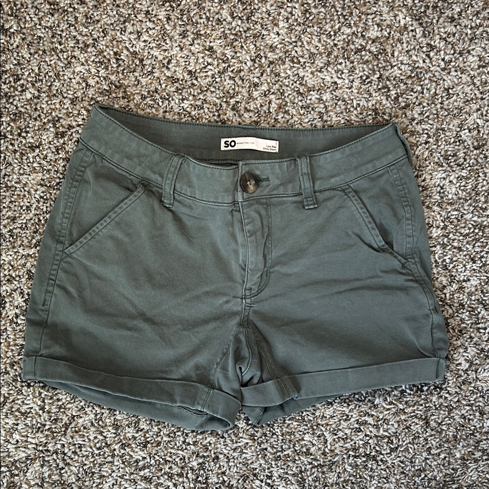 SO Women's Dark Green Cargo Shorts